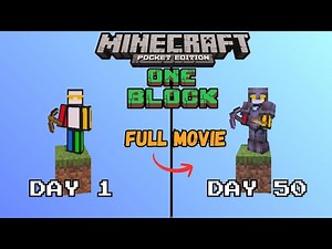 I Survived 50 Days in Minecraft Pocket Edition One Block (Full Movie in Hindi) | Pixel WoW