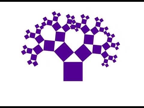 Pythagorean tree, GeoGebra dynamic animation 8