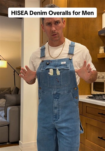 HISEA Men’s Industrial Denim Overalls #denimoveralls #overalls #mensoveralls #outdoorwear #menswear