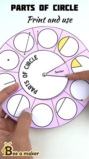 Parts of circle Math activity printable