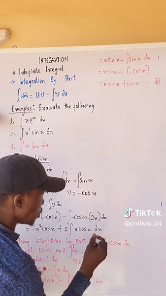 CALCULUS ||| INTEGRATION (Integration by Part) #profkay_24 #profkay #calculus #integration #integral #standardintegralform #standardintegral #standardindefiniteformula #integrationbysubstitution #integrationbyalgebraicsubstitution #integrationbypart #integrationbypartialfraction #integrationbytrigonometrysubstitution #fyp #science #gcse #sat #gcsemath #gcsemathematics #mathstutorial #alevels #college #education #onlinestudies #collegelife #tutorial #jamb #utme #jambutme #jambutme2025 #jamb2025 #