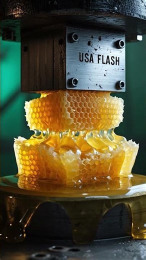 HONEYCOMB WAX vs 150-TON HYDRAULIC PRESS 🍯🔥