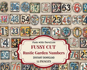 Rustic Garden Numbers – 75 Vintage Number Plates for Fussy Cutting | Birds & Floral Ephemera for Junk Journals and Scrapbooking - Etsy Australia