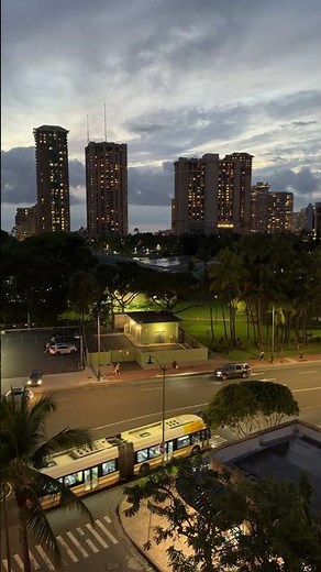 Evening in Waikiki 🌴 View from The Ambassador by Hilton Honolulu