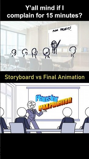 Storyboard vs Animation: me complaining for 15 mins (shot 12)