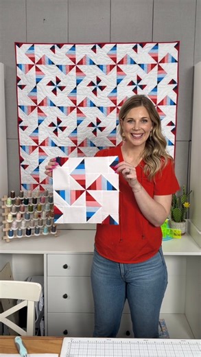 Looking at it, you wouldn’t believe how easily Misty’s next project stitches together! 😍 Catch the Triple Pinwheel tutorial this Monday on YouTube. | Quilting Deals - Missouri Star Quilt Co
