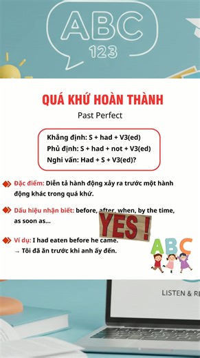 quá khứ hoàn thành #hocgioitienganh #behoctienganh #12thitrongtienganh #hoctienganh #tienganhgiaotiep