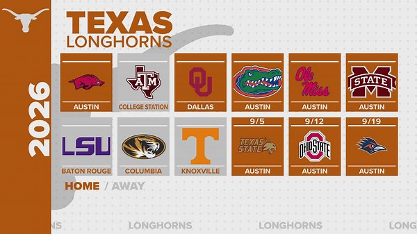 Texas' classic rivalries remain as SEC reveals 2026-2029 schedule