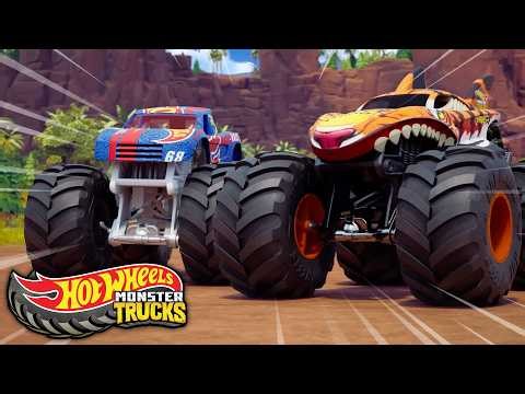 The Hot Wheels Monster Trucks Battle at Mayhem Mountain! 1 HOUR