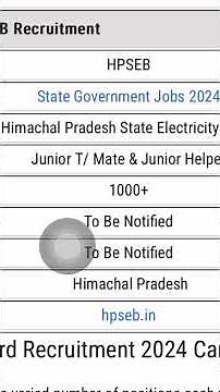HPSEB Recruitment 2024 Notification || Himachal T-mate junior electricity board 2024
