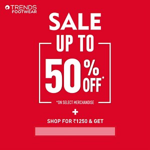 14K views · 28 reactions | We’ve got some exciting news that is sure to make this holiday season even more special. Get upto 50% off on select merchandise plus a coupon worth Rs. 1000 on a purchase of Rs. 1250. Head to your nearest Trends Footwear store and avail this incredible offer now! #HolidaySeason #FestiveSeason #FestiveOffers #Christmas #TrendsFootwear | Trends Footwear | Facebook