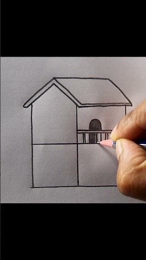 Easy Two-Story House Drawing | Simple Building Sketch Tutorial