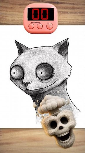 Drawing Analog Horror in 40 Sec #analoghorror #scarycat