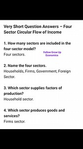 Circular Flow Of Income Very Short Question Answers | Grow up Economics