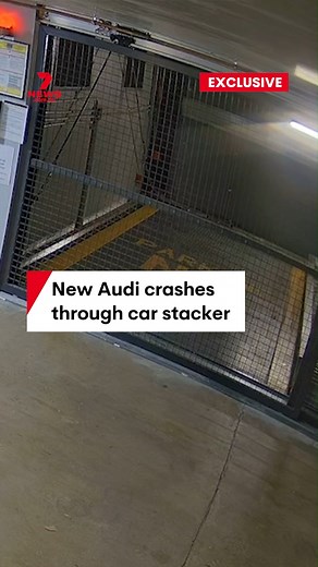A man has watched in horror as his brand new Audi plummeted down a car stacker in a Perth apartment complex. The owner says no one has taken responsibility for what happened. Following calls from 7NEWS, the developer says it will meet with him to make a settlement offer. #audi #car #carstacker #carcrash #cctv | 7NEWS Sydney