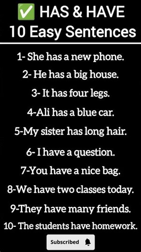 Has vs Have | 10 Easy Sentences in English Grammar 🔥