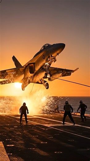 ARMED Reality on Instagram: "THE TRAP: Sparks Fly as a Super Hornet Hits the Deck! 💥🔥 Precision. Bravery. Adrenaline. This is what a "trap" looks like on the USS Nimitz. Watch as the tailhook catches the wire, sending sparks flying across the deck while the sun dips below the horizon. The deck crew watches intently—every landing is a high-stakes dance between man and machine. There's no room for error when you're landing on a moving runway at 150 mph! Imagine the sound of that engine and the s
