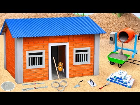 DIY Mini Tractor Builds a Brick House for Rain Shelter | Turbo Tractor Lab
