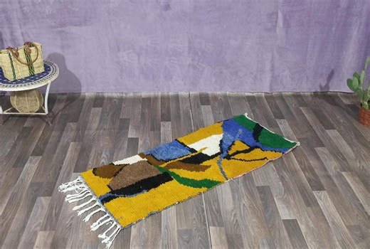 Beni Ourain Rug Runner, Yellow Runner Rug, Custom Hallway Rug, Entryway Rug, Long Runner Rug, Moroccan Runner Rug, Berber Runner Rug - Etsy