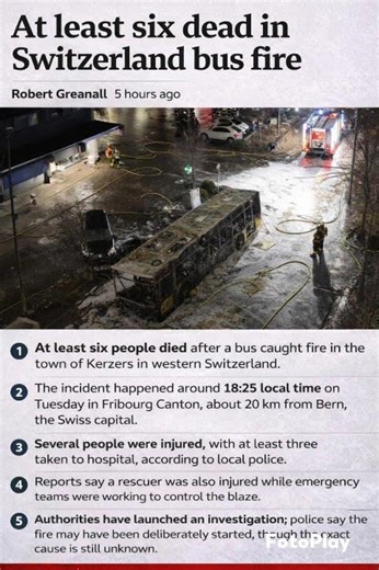 At least six dead in Switzerland bus fire #news #newsupdate #reel