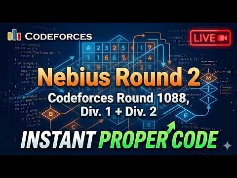 🔴 LIVE – Nebius Round 2 (Codeforces Round 1088 Div.1 + Div.2) | C++ | CP | D. AND-array