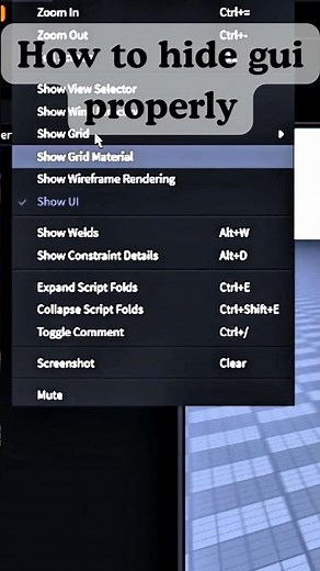 How to hide Gui the right way in Roblox studio #roblox #amazingroblox #robloxedit #rblx #robloxdev