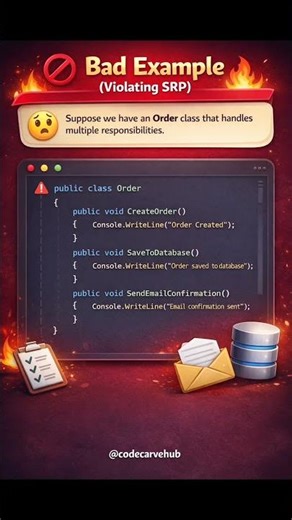 Single Responsibility Principle (SRP) Explained with C# Example 🚀 #shorts #dotnet