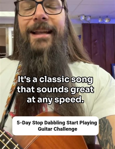 Give me 10 minutes a day for the next five days and I’ll help you stop dabbling and start actually playing guitar again. It’s called the Stop Dabbling Start Playing Challenge... and it’s totally free. Here’s how it works: ✅ Learn one classic song (“Friend of the Devil”) broken into five simple daily lessons ✅ Build all 5 essential guitar skills without boring drills ✅ Get a short video & bite-sized challenge each morning ✅ End the week playing music you’re proud of Perfect for beginners or anyon