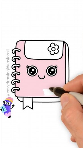 How to draw a cute notebook - easy drawing for kids
