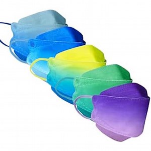 LUCIFER Multicolor Disposable Face Masks, 50Pcs 4 Layers Individual Packs Facial Safety Masks with Adjustable Elastic Ear Loop Disposable Respirator Safety Mouth Masks Dust Air Pollution Protection
