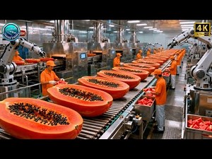 Inside a Modern Papaya Factory: From Fresh Papayas to Smooth Orange Purée (Full Process)