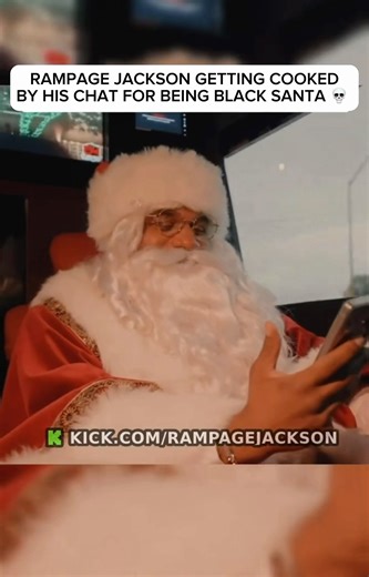 RAMPAGE JACKSON GETTING COOKED BY HIS CHAT FOR BEING #BLACK #SANTA #UFC #Rampage
