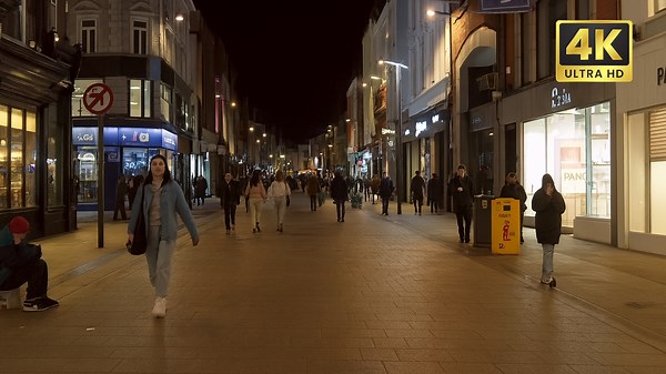 Dublin, Ireland – Evening Walk in the City Center 4K
