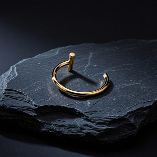 Surgical Steel Classic Chic Lip Hugger Labret Hoop Fake Piercing Lip Ring Jewelry Everyday Wear Gifting Gold - Etsy