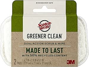 Scotch-Brite® Greener Clean™ Dual Action Scrub & Wipe , 2 each/pack, 6 packs/case