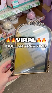 I found the Viral Mirror at Dollar Tree! It is so pretty, I was shocked to see this was only $1.25. Have you found this yet? #dollartreefinds #dollartreehaul #dollartreecrafts #dollartreecommunity #viraldollartree | Saving With Jes