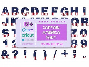 Captain America Fonts Svg Bundle, Alphabet, Letters, Numbers, Superhero, Svg - Png - Dxf - Eps - Ai, Layered - Etsy Canada