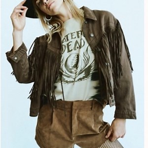Free People After Hours fringe denim jacket
