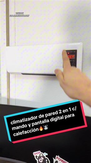 Ventilconvirtor climatizador de pared 2 en 1 c/ mando y pantalla digital para calefacción #climatizador #pared #calefacción #calefactor #tiktokshop