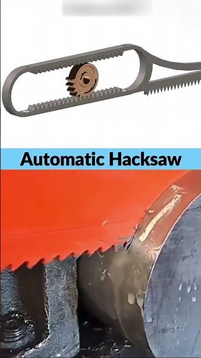 How an Automatic Hacksaw Works! ⚙️ Efficient Metal Cutting Machine #shorts #Mechanical