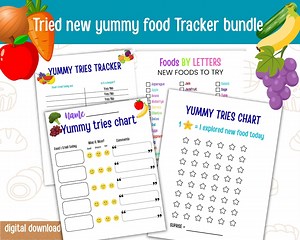 Yummy Food Tracker Printable Bundle, Picky Eater Chart (digital Download) - Etsy