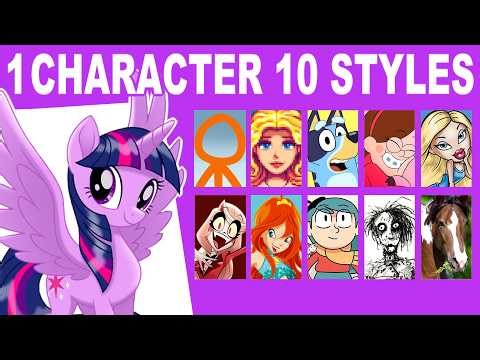 I tried drawing TWILIGHT in 10 different styles! - My Little Pony