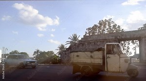 Colonial remains of the city wall from Spanish colonial times in Havana, Cuba