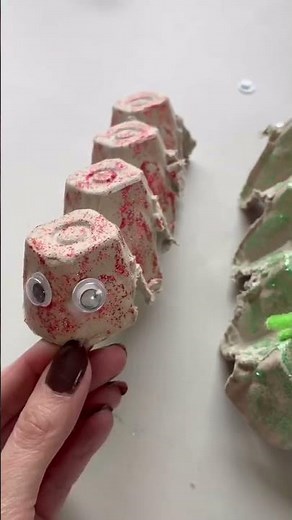 "Egg Carton Caterpillar Craft with Glitter Stix | Spring Kids Activity"