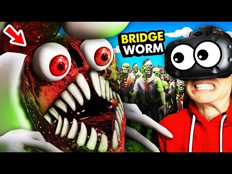 Fighting ZOMBIE BRIDGE WORM In VIRTUAL REALITY (Undead Development VR Funny Gameplay)