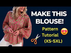 Sew a Gorgeous Puff Sleeve Blouse Pattern | Bright, Bold & Beautiful! #sewingtutorial #sewing #diy