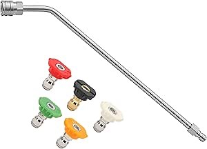RIDGE WASHER Pressure Washer Extension Wand, 45 Degree Curved Angled Attachment Lance for Undercarriage and Gutter Rod, 1/4 Quick Connect, 15 Inch