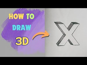 How to draw 3D Letter | Draw 3D Letter "X" | Alphabet Drawing