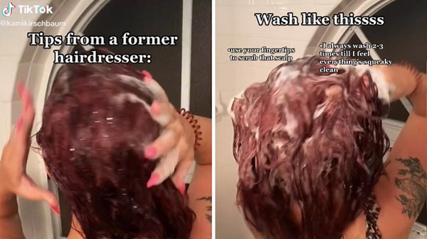 Former hairdresser on TikTok shows how to wash hair the right way