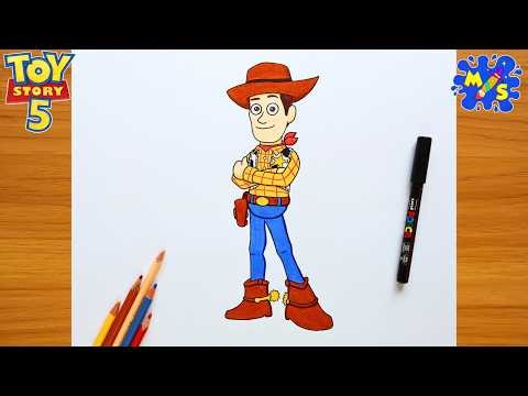 How to Draw Woody from Toy Story 5 | Step-by-Step Drawing Tutorial for Beginners
